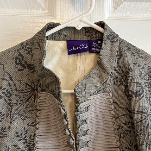 Hunt Club Vintage Women's Floral Open -Face Jacket with Cord Embellishment XL - Picture 2 of 11